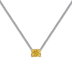 Sparkle 8A Zirconia Rectangle Pendant Tennis Party Necklace 80200232