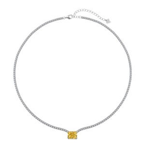 Sparkle 8A Zirconia Rectangle Pendant Tennis Party Necklace 80200232