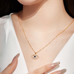 Shiny Zirconia Evil Eye Pendant Necklace 80200235 Shiny Zirconia Evil Eye Pendant Necklace 80200235