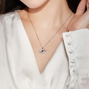 Shiny Zirconia Evil Eye Pendant Necklace 80200235 Shiny Zirconia Evil Eye Pendant Necklace 80200235