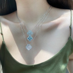 Sparkle Zirconia Flower Pendant Party Necklace 80200241 Sparkle Zirconia Flower Pendant Party Necklace 80200241