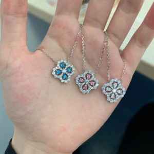 Sparkle Zirconia Flower Pendant Party Necklace 80200241 Sparkle Zirconia Flower Pendant Party Necklace 80200241