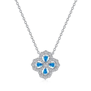 Sparkle Zirconia Flower Pendant Party Necklace 80200241 Sparkle Zirconia Flower Pendant Party Necklace 80200241