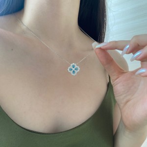 Sparkle Zirconia Flower Pendant Party Necklace 80200241 Sparkle Zirconia Flower Pendant Party Necklace 80200241