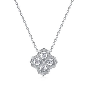 Sparkle Zirconia Flower Pendant Party Necklace 80200241 Sparkle Zirconia Flower Pendant Party Necklace 80200241