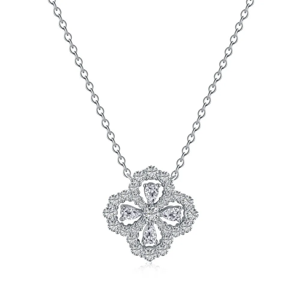 Sparkle Zirconia Flower Pendant Party Necklace 80200241 Sparkle Zirconia Flower Pendant Party Necklace 80200241
