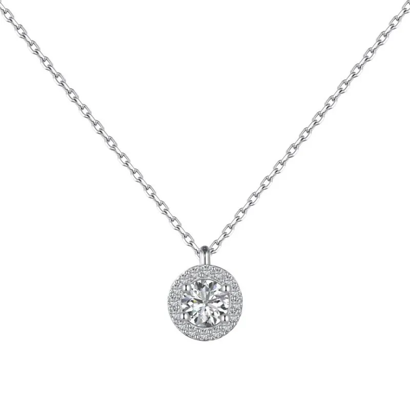Shiny Round Zirconia Pendant Party Necklace 80200271