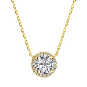 Sparkle Round Zirconia Pendant Party Necklace 80200274