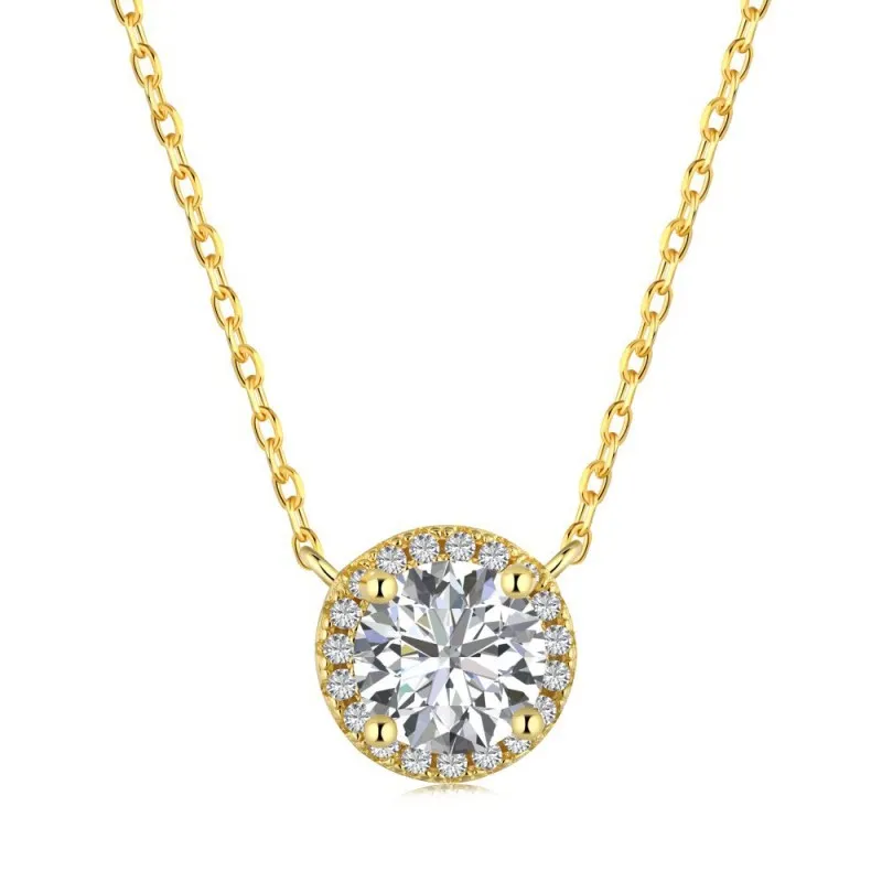 Sparkle Round Zirconia Pendant Party Necklace 80200274