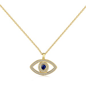 Blue Zirconia Evil Eye Pendant Necklace 80200275