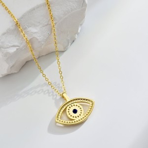 Blue Zirconia Evil Eye Pendant Necklace 80200275