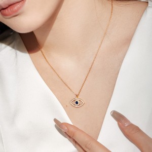 Blue Zirconia Evil Eye Pendant Necklace 80200275
