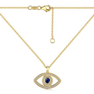Blue Zirconia Evil Eye Pendant Necklace 80200275