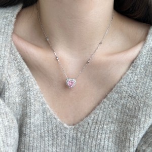 Classical Love Heart Zirconia Party Pendant Necklace 80200289