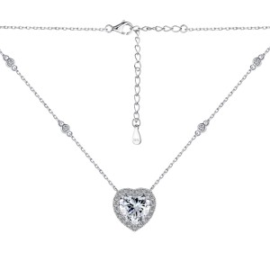 Classical Love Heart Zirconia Party Pendant Necklace 80200289