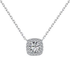 S925 Square 5A Zirconia Pendant Necklace 80200302