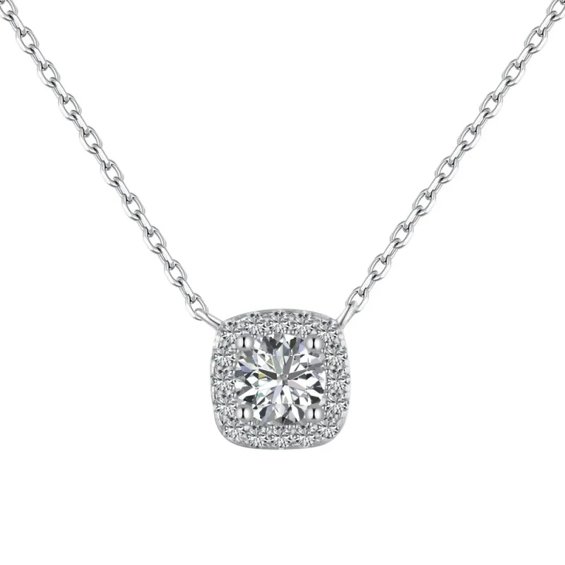 S925 Square 5A Zirconia Pendant Necklace 80200302