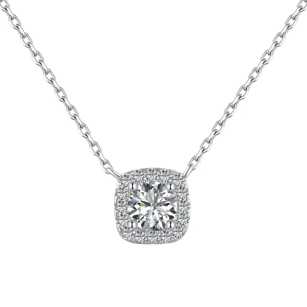 S925 Square 5A Zirconia Pendant Necklace 80200302