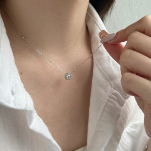 S925 Square 5A Zirconia Pendant Necklace 80200302