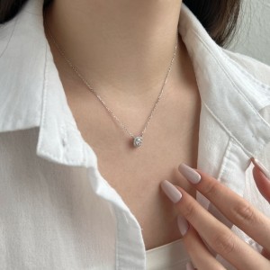 S925 Square 5A Zirconia Pendant Necklace 80200302
