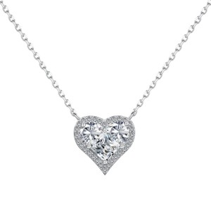 S925 Party Zirconia Heart Pendant Necklace 80200303