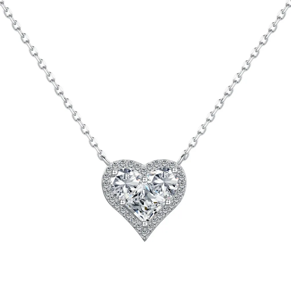S925 Party Zirconia Heart Pendant Necklace 80200303