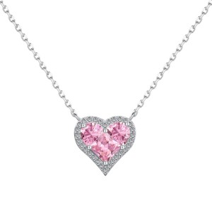 S925 Party Zirconia Heart Pendant Necklace 80200303