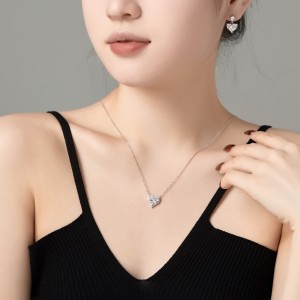 S925 Party Zirconia Heart Pendant Necklace 80200303