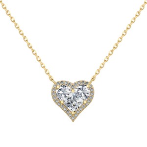 S925 Party Zirconia Heart Pendant Necklace 80200303
