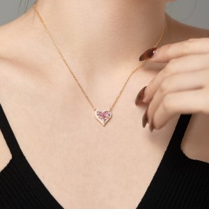 S925 Party Zirconia Heart Pendant Necklace 80200303
