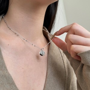 S925 Zirconia 24 Letters Pendant Necklace 80200304