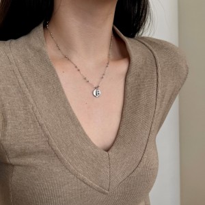 S925 Zirconia 24 Letters Pendant Necklace 80200304