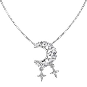 S925 5A Zirconia Heart Moon Star Necklace 80200305