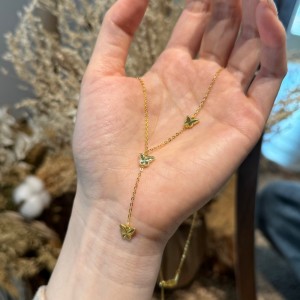 925 Sterling Silver Butterfly Tassel Necklace 80200306