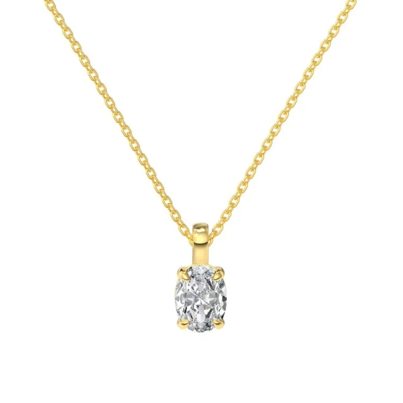 S925 5A Zirconia Oval Pendant Necklace 80200307