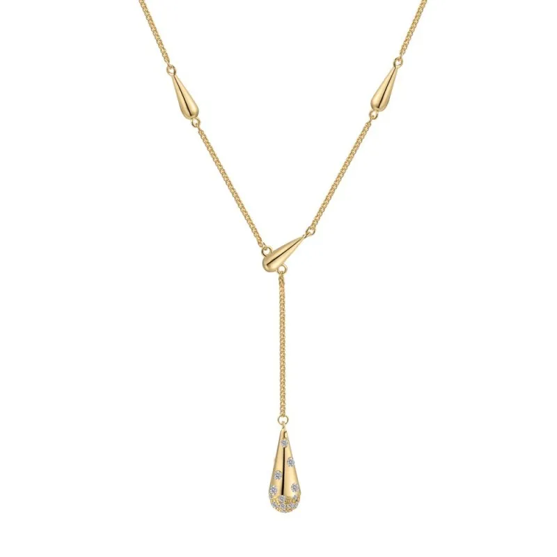 S925 Vintage Italy Style Zirconia Water-drop Necklace 80200310