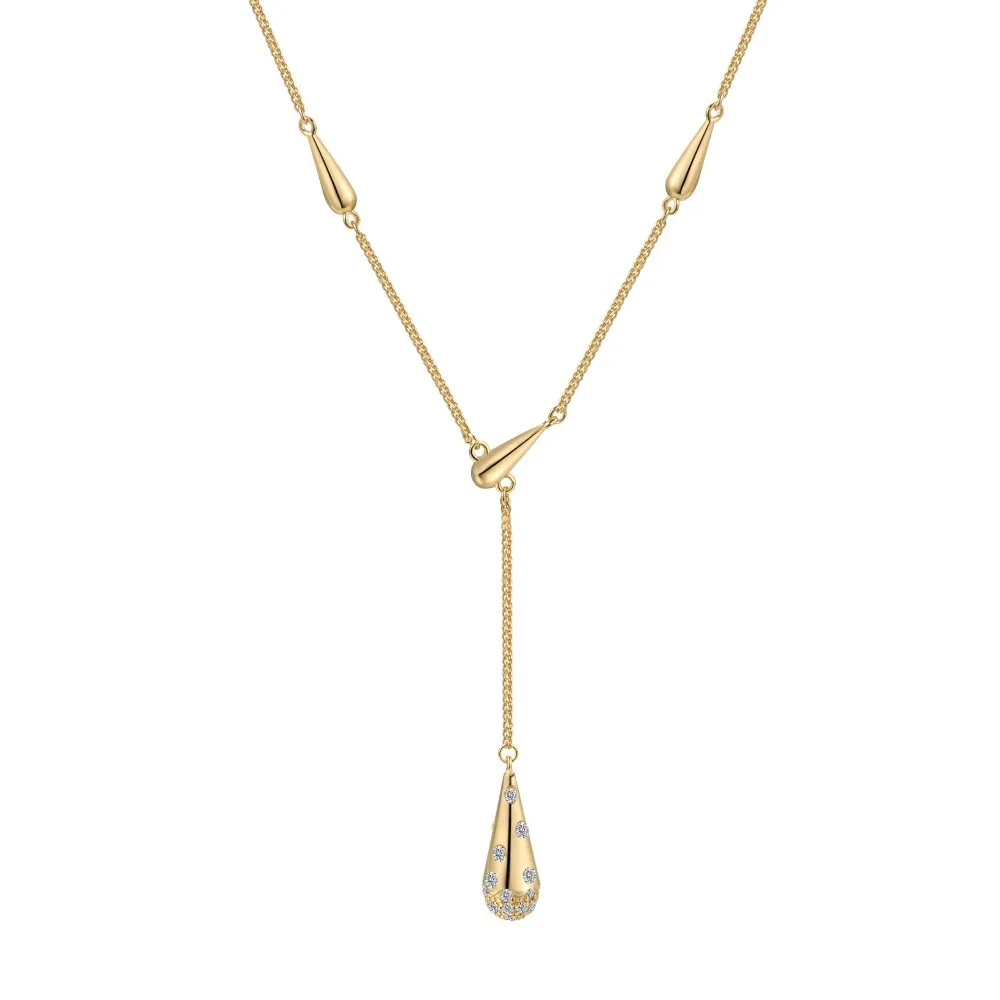 S925 Vintage Italy Style Zirconia Water-drop Necklace 80200310