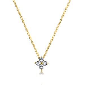 S925 Sparkle Zirconia Clover Flower Necklace 80200311