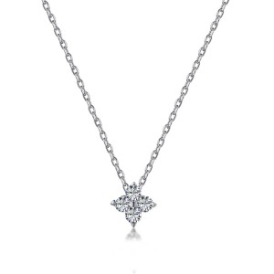 S925 Sparkle Zirconia Clover Flower Necklace 80200311