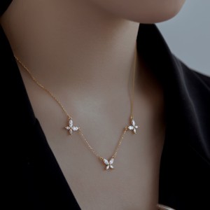 S925 Sparkle 5A Zirconia Butterfly Necklace 80200312