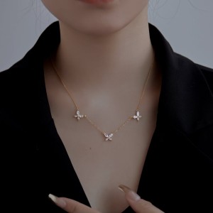 S925 Sparkle 5A Zirconia Butterfly Necklace 80200312