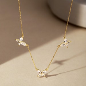 S925 Sparkle 5A Zirconia Butterfly Necklace 80200312