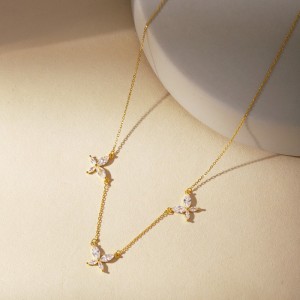 S925 Sparkle 5A Zirconia Butterfly Necklace 80200312
