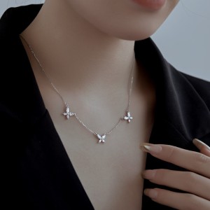 S925 Sparkle 5A Zirconia Butterfly Necklace 80200312