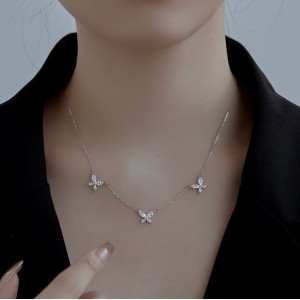 S925 Sparkle 5A Zirconia Butterfly Necklace 80200312