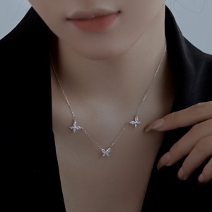 S925 Sparkle 5A Zirconia Butterfly Necklace 80200312