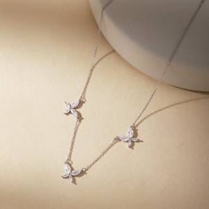 S925 Sparkle 5A Zirconia Butterfly Necklace 80200312