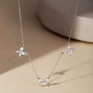 S925 Sparkle 5A Zirconia Butterfly Necklace 80200312