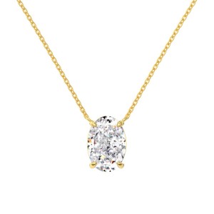 S925 8A Oval Ice-cut Zirconia Necklace 80200313