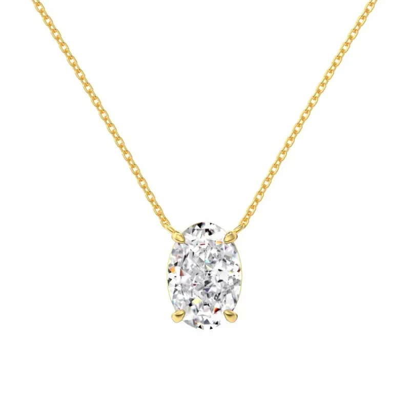 S925 8A Oval Ice-cut Zirconia Necklace 80200313